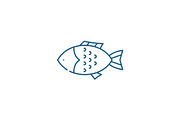 Fish line icon concept. Fish flat