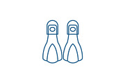 Flippers line icon concept. Flippers