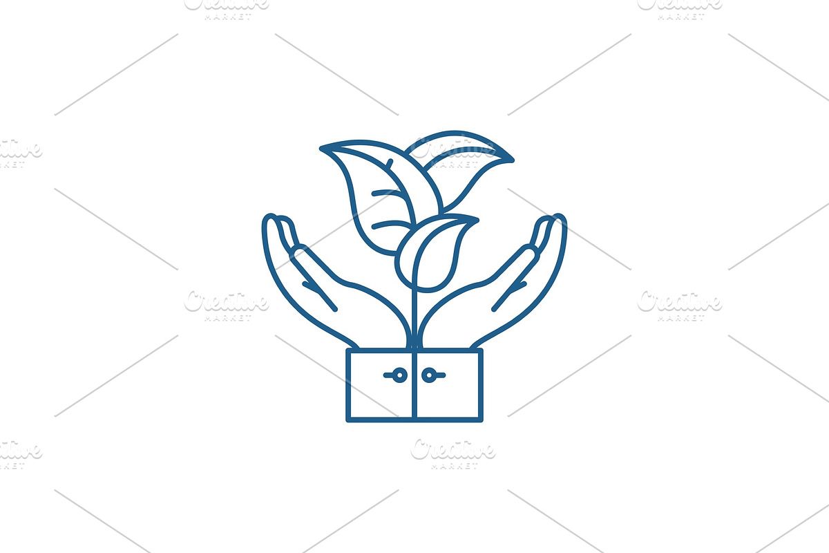 Flora support line icon concept in Illustrations - product preview 8