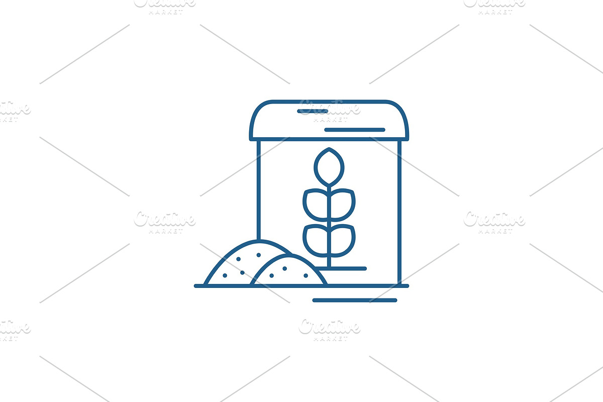 Flour line icon concept. Flour flat in Illustrations - product preview 8