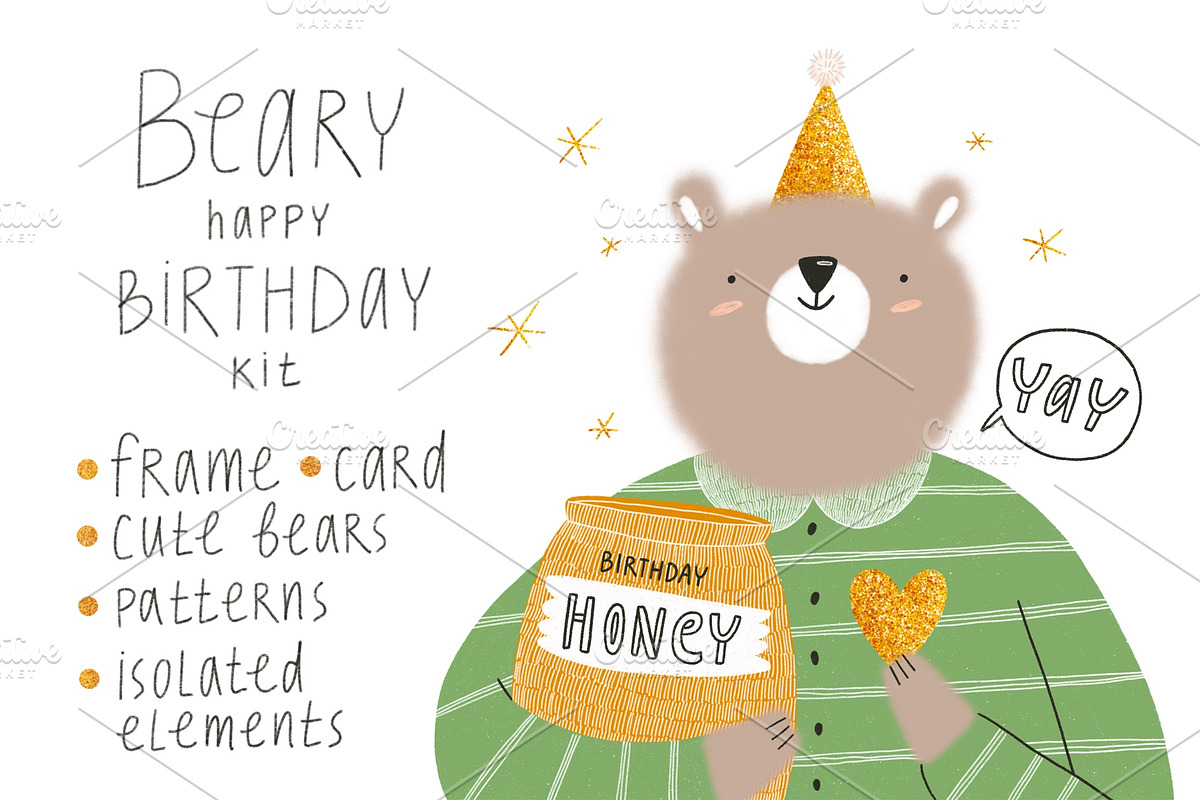 Beary happy birthday in Illustrations - product preview 8