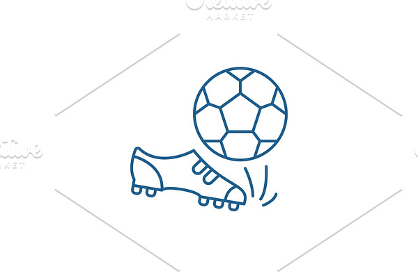Football line icon concept. Football
