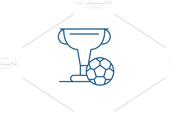 Football cup line icon concept