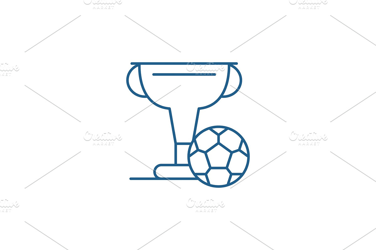 Football cup line icon concept in Illustrations - product preview 8