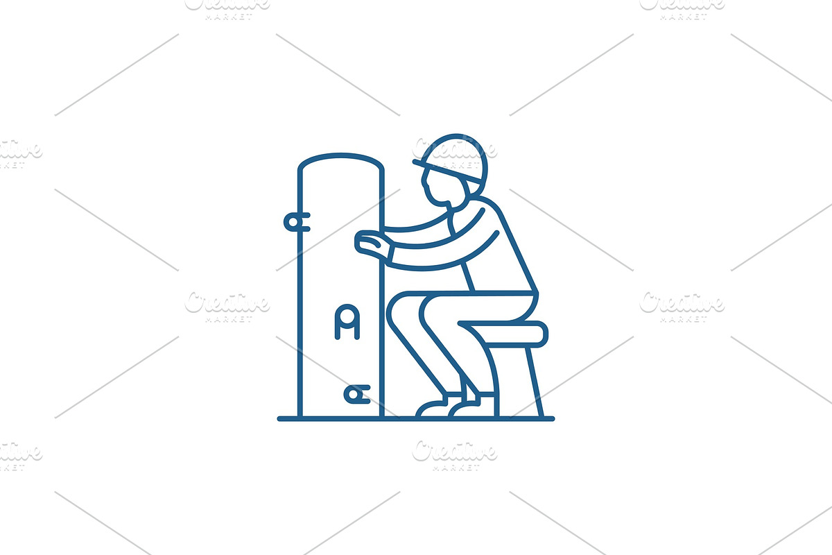 Foreman line icon concept. Foreman in Illustrations - product preview 8