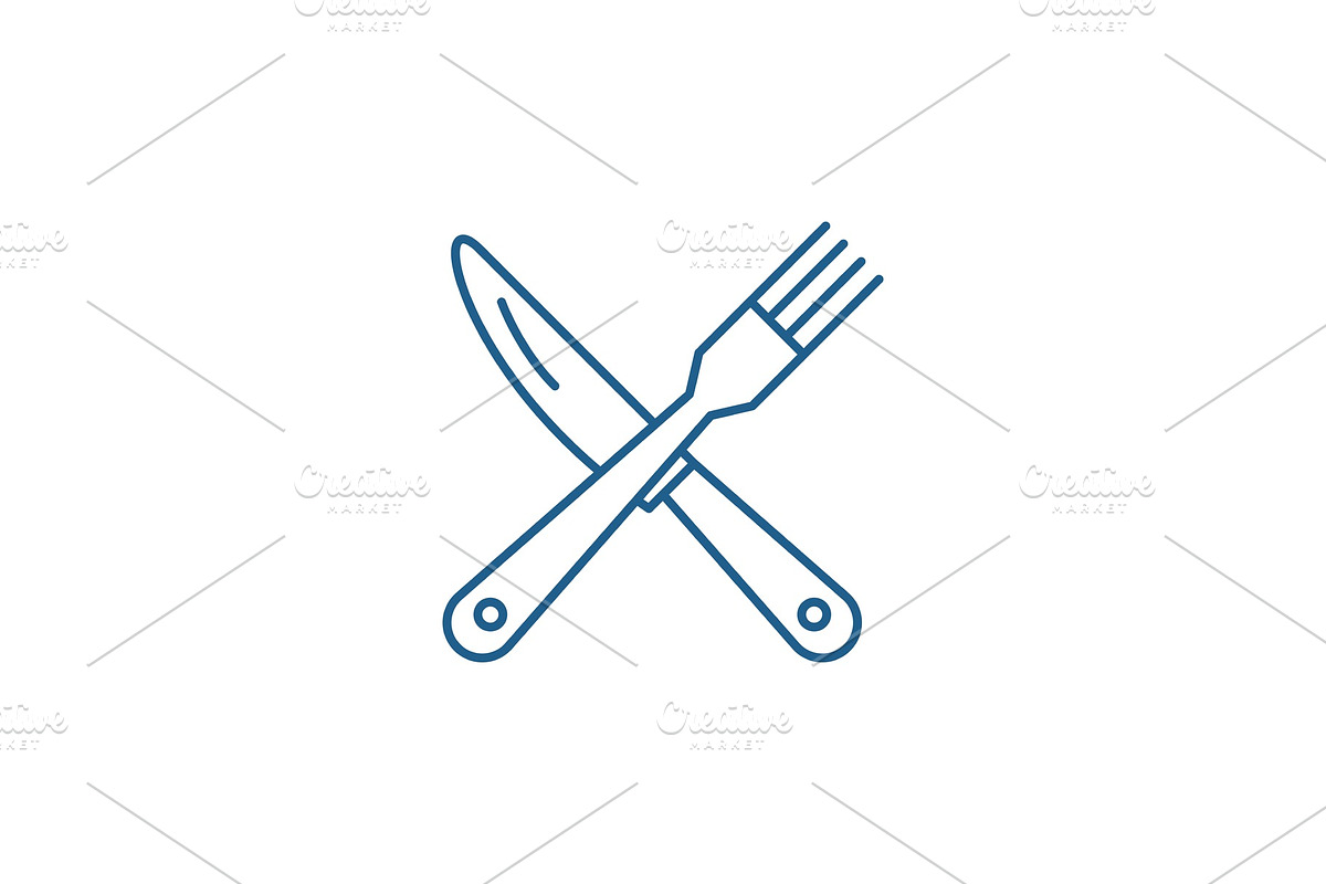 Fork and knife line icon concept in Objects - product preview 8