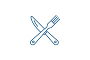 Fork and knife line icon concept