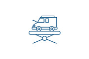 Forklift line icon concept. Forklift