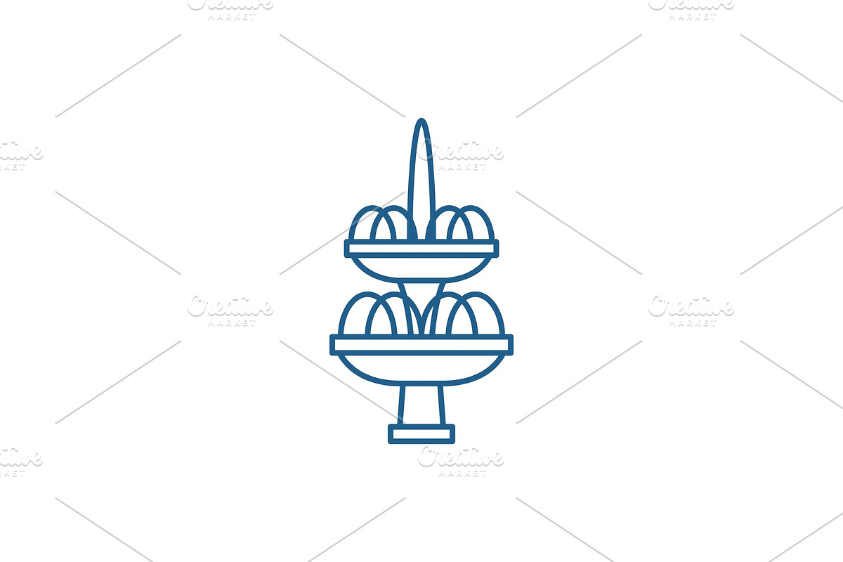 Fountain line icon concept. Fountain in Illustrations - product preview 8