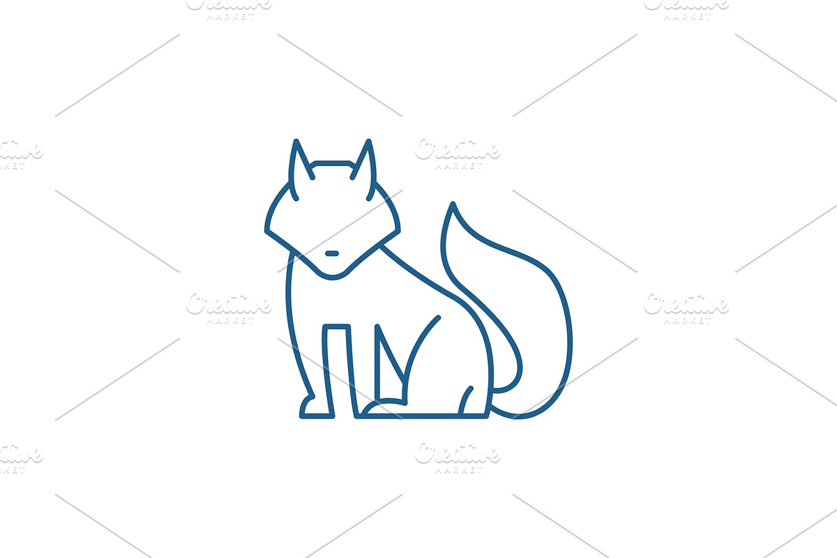 Fox line icon concept. Fox flat in Illustrations - product preview 8