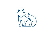 Fox line icon concept. Fox flat