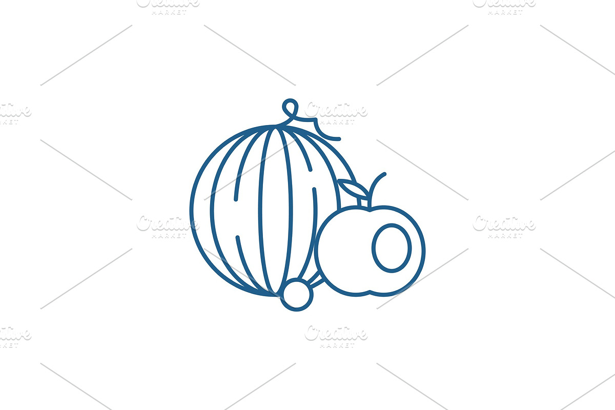 Fruits line icon concept. Fruits in Illustrations - product preview 8