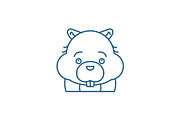 Funny beaver line icon concept
