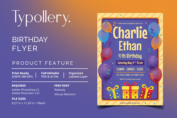 Birthday Flyer in Flyer Templates - product preview 3