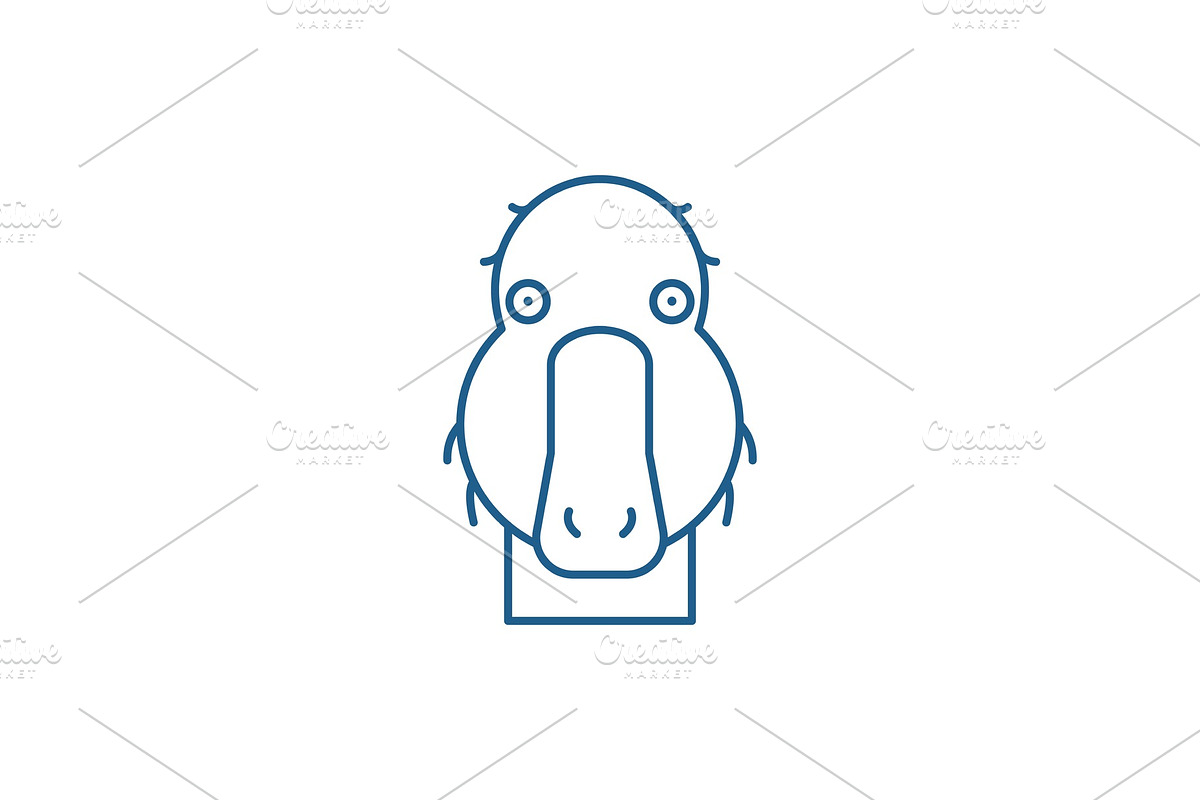 Funny duck line icon concept. Funny in Illustrations - product preview 8