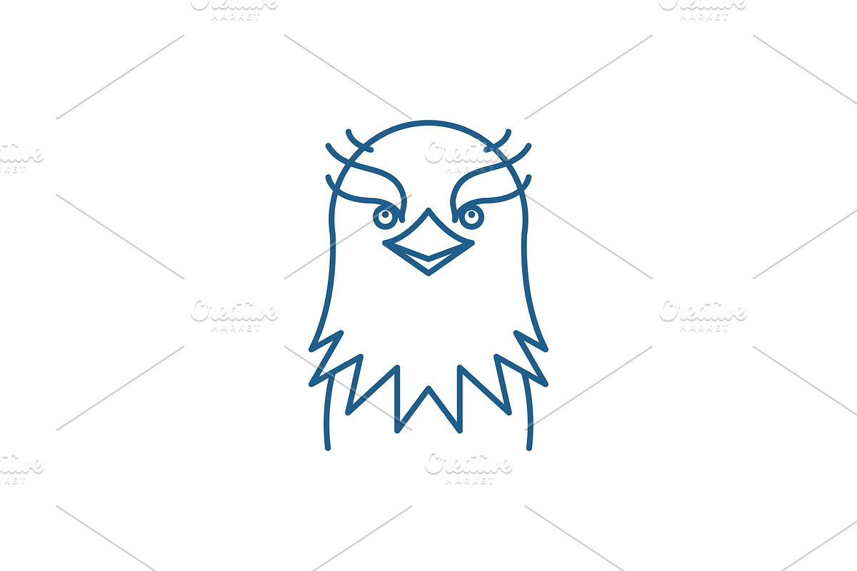 Funny eagle line icon concept. Funny in Illustrations - product preview 8