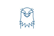 Funny eagle line icon concept. Funny