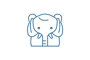 Funny elephant line icon concept