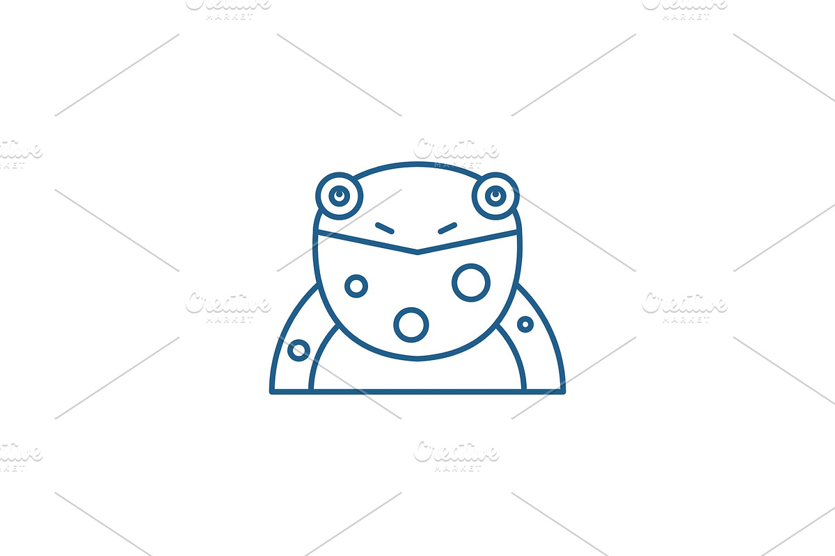 Funny frog line icon concept. Funny in Illustrations - product preview 8