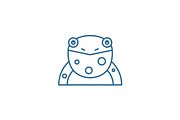 Funny frog line icon concept. Funny