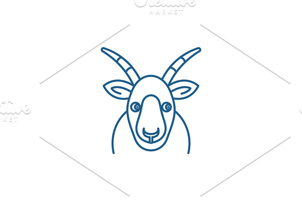 Funny goat line icon concept. Funny