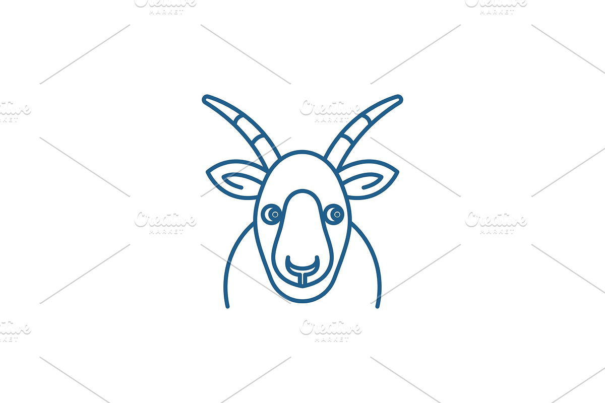 Funny goat line icon concept. Funny in Illustrations - product preview 8