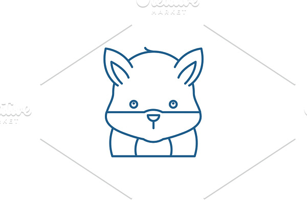 Funny hamster line icon concept