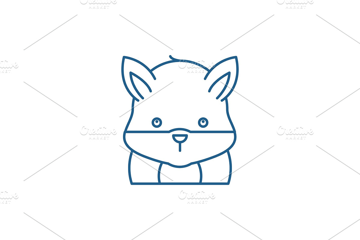 Funny hamster line icon concept in Illustrations - product preview 8