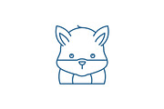 Funny hamster line icon concept