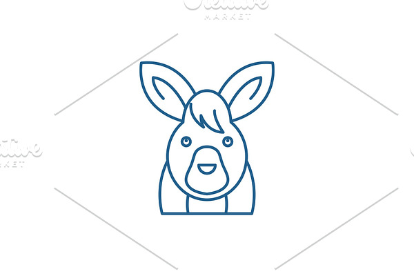 Funny hare line icon concept. Funny