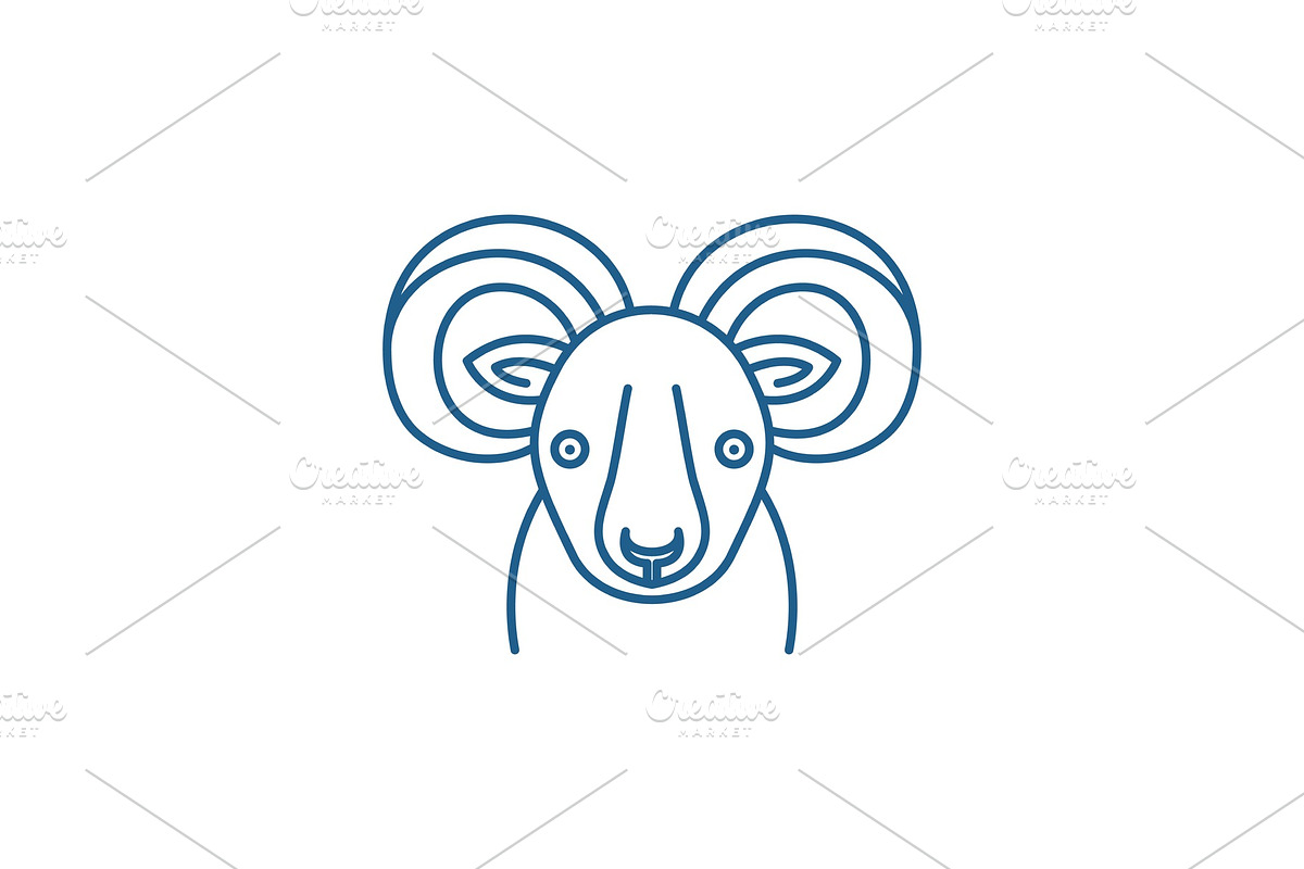 Funny ibex line icon concept. Funny in Illustrations - product preview 8