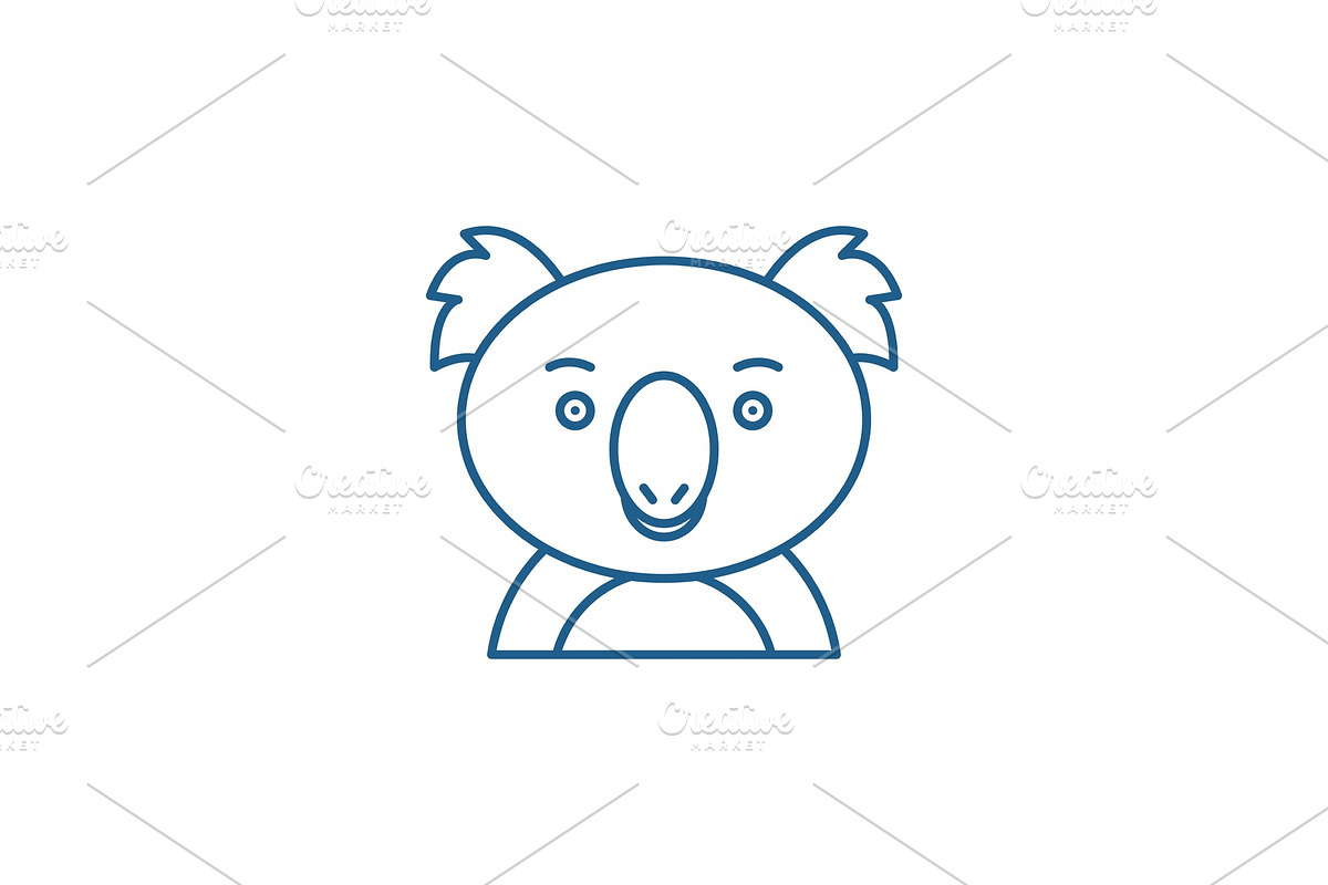 Funny koala line icon concept. Funny in Illustrations - product preview 8