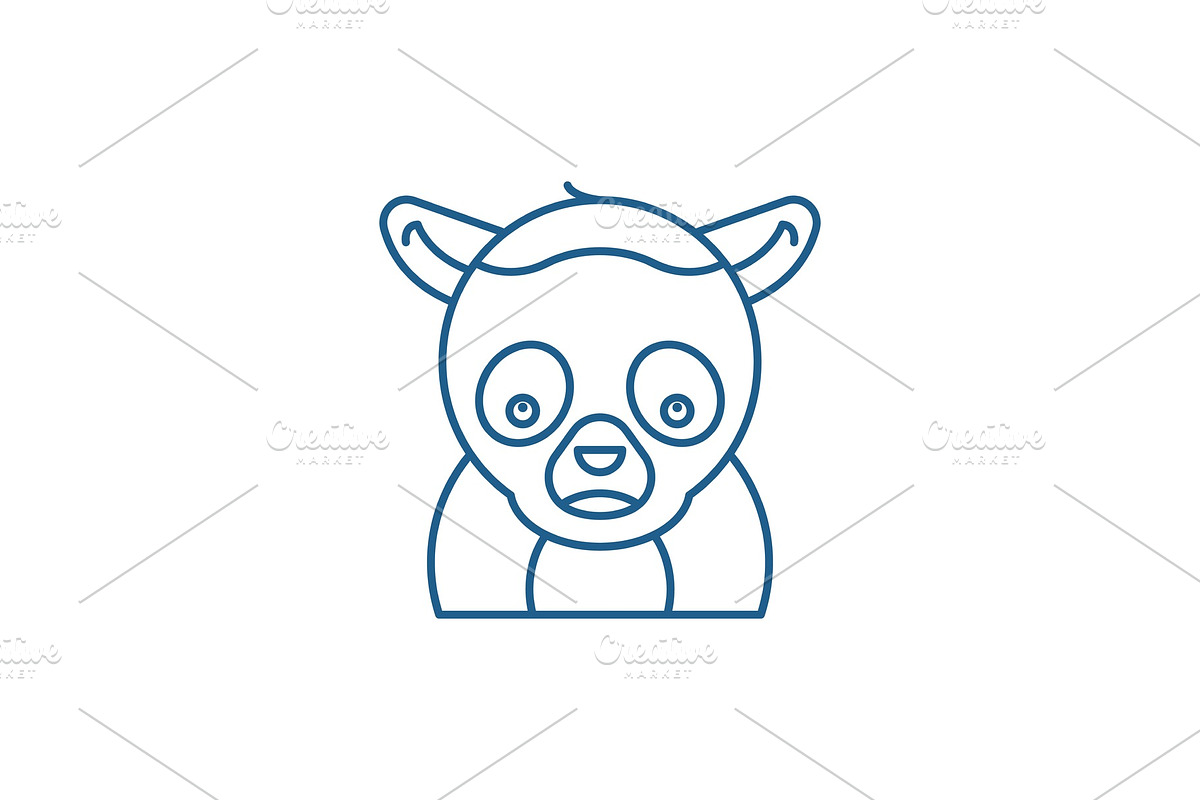 Funny lemur line icon concept. Funny in Illustrations - product preview 8