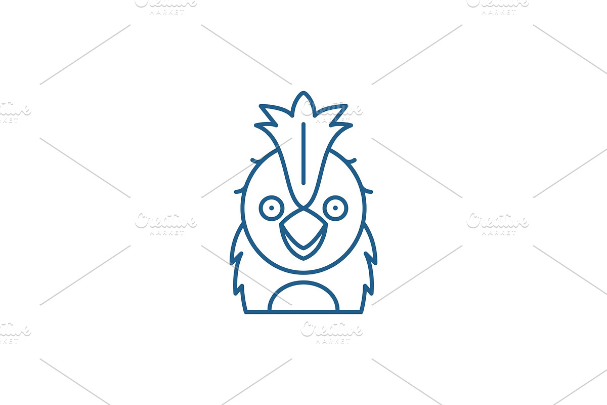 Funny parrot line icon concept in Illustrations - product preview 8