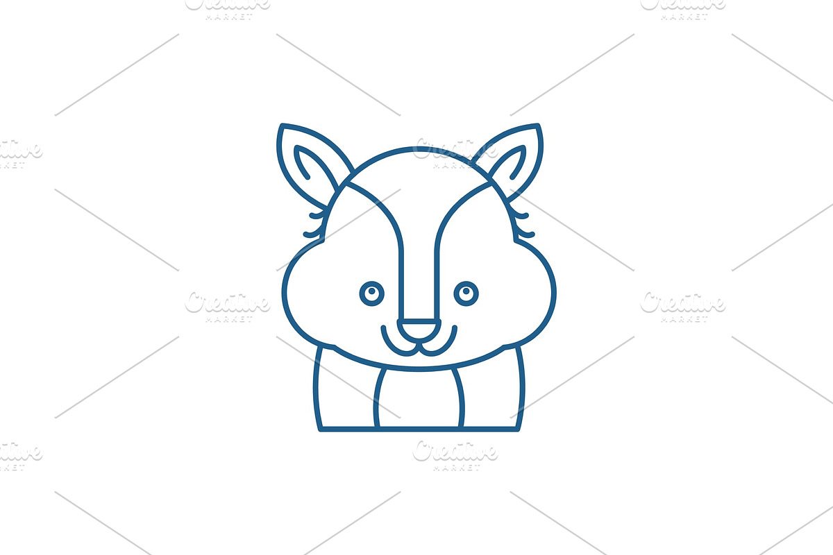 Funny raccoon line icon concept in Illustrations - product preview 8