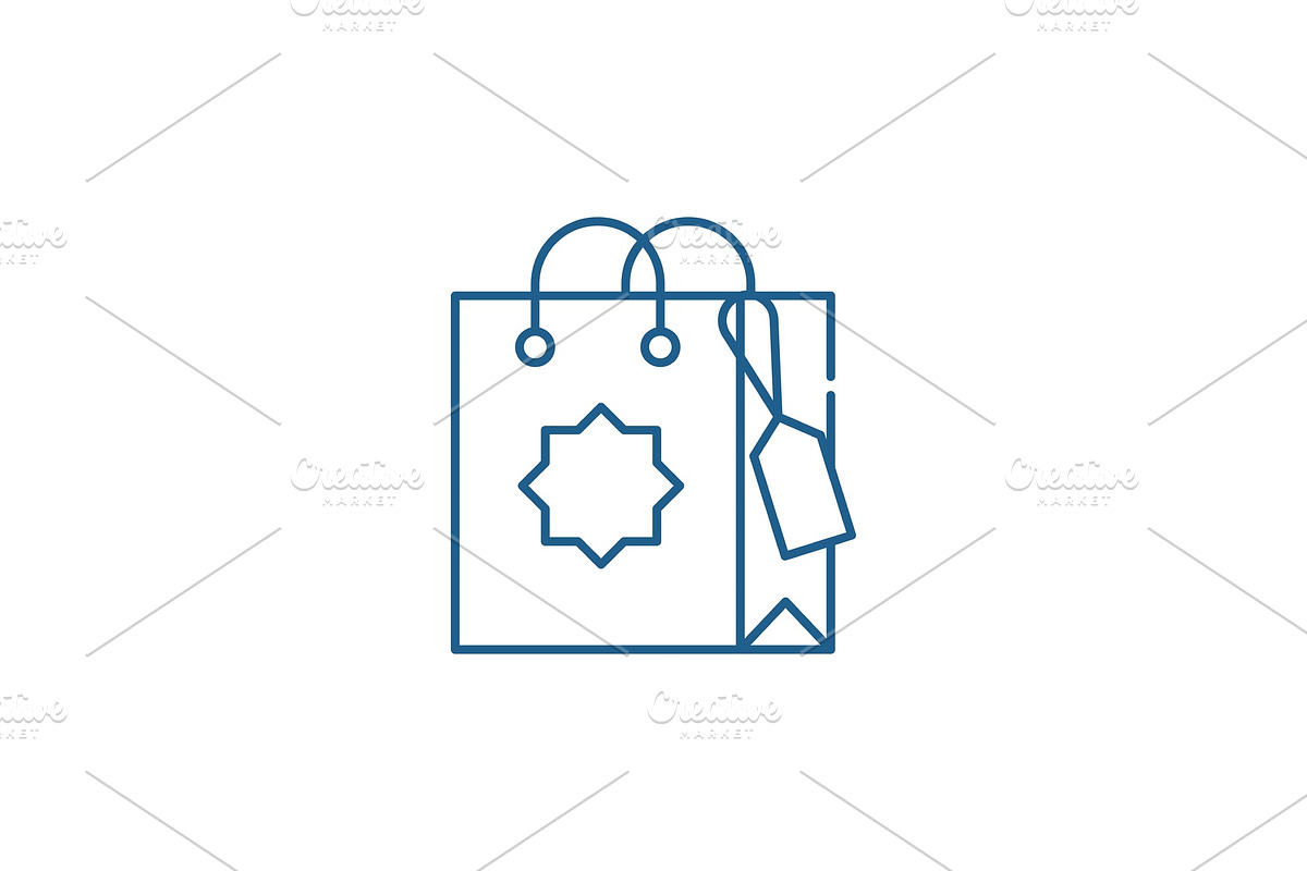 Gift bag line icon concept. Gift bag in Objects - product preview 8