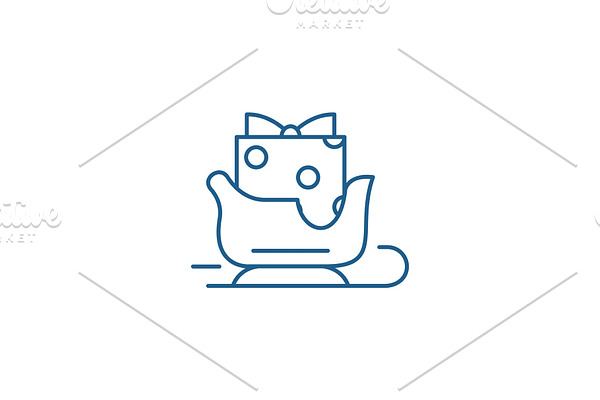 Gift carriage line icon concept