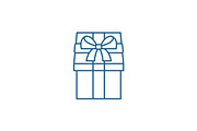 Gift wrap line icon concept. Gift