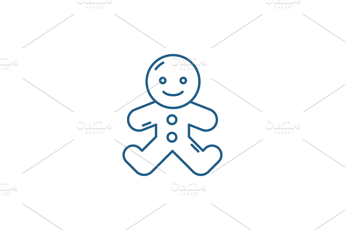 Gingerbread man line icon concept in Objects - product preview 8