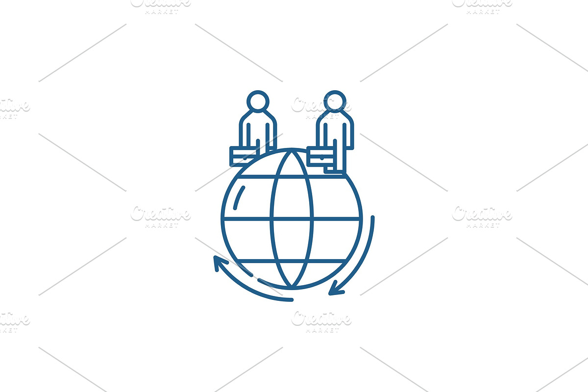 Global business line icon concept in Illustrations - product preview 8