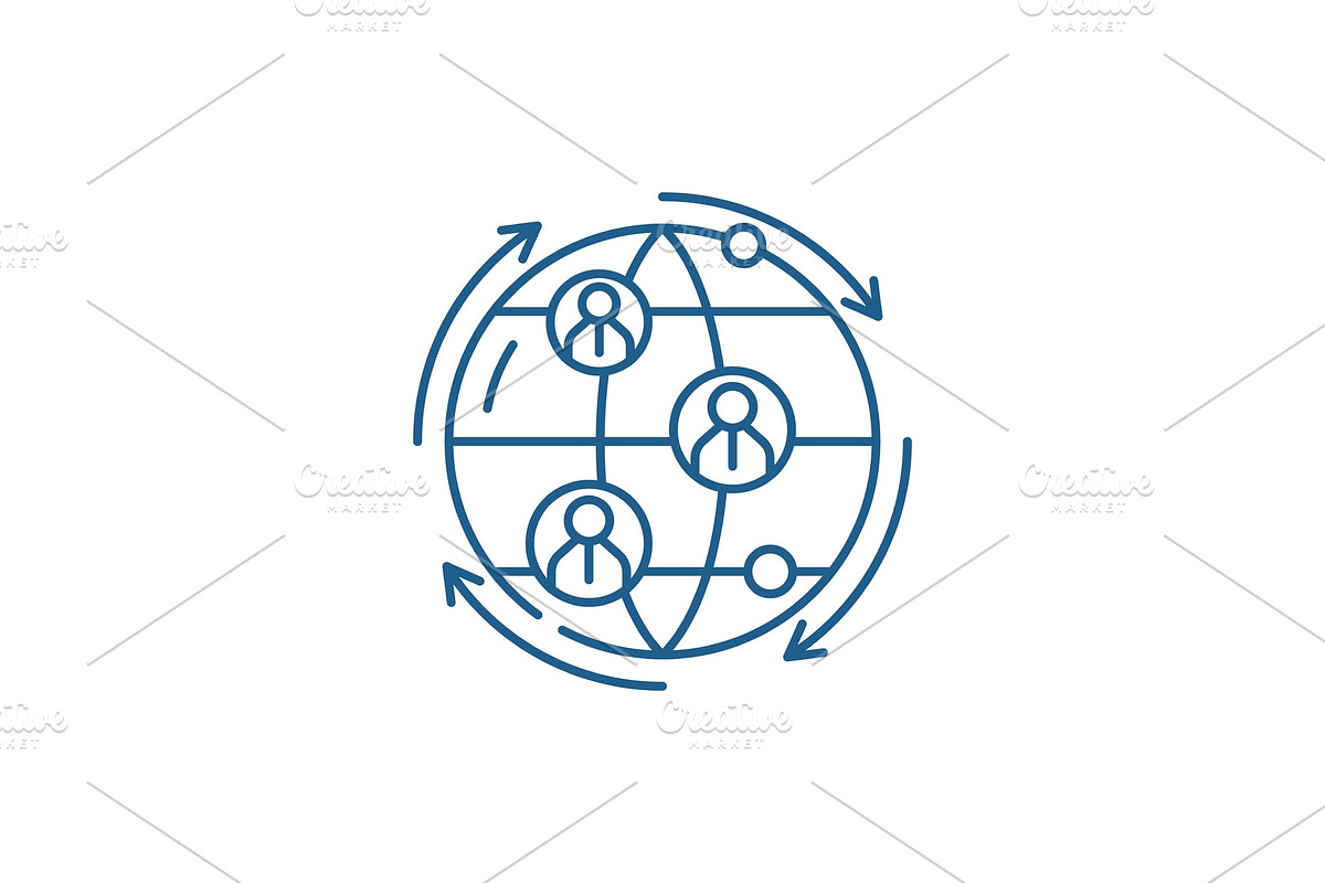 Global business connections line in Illustrations - product preview 8