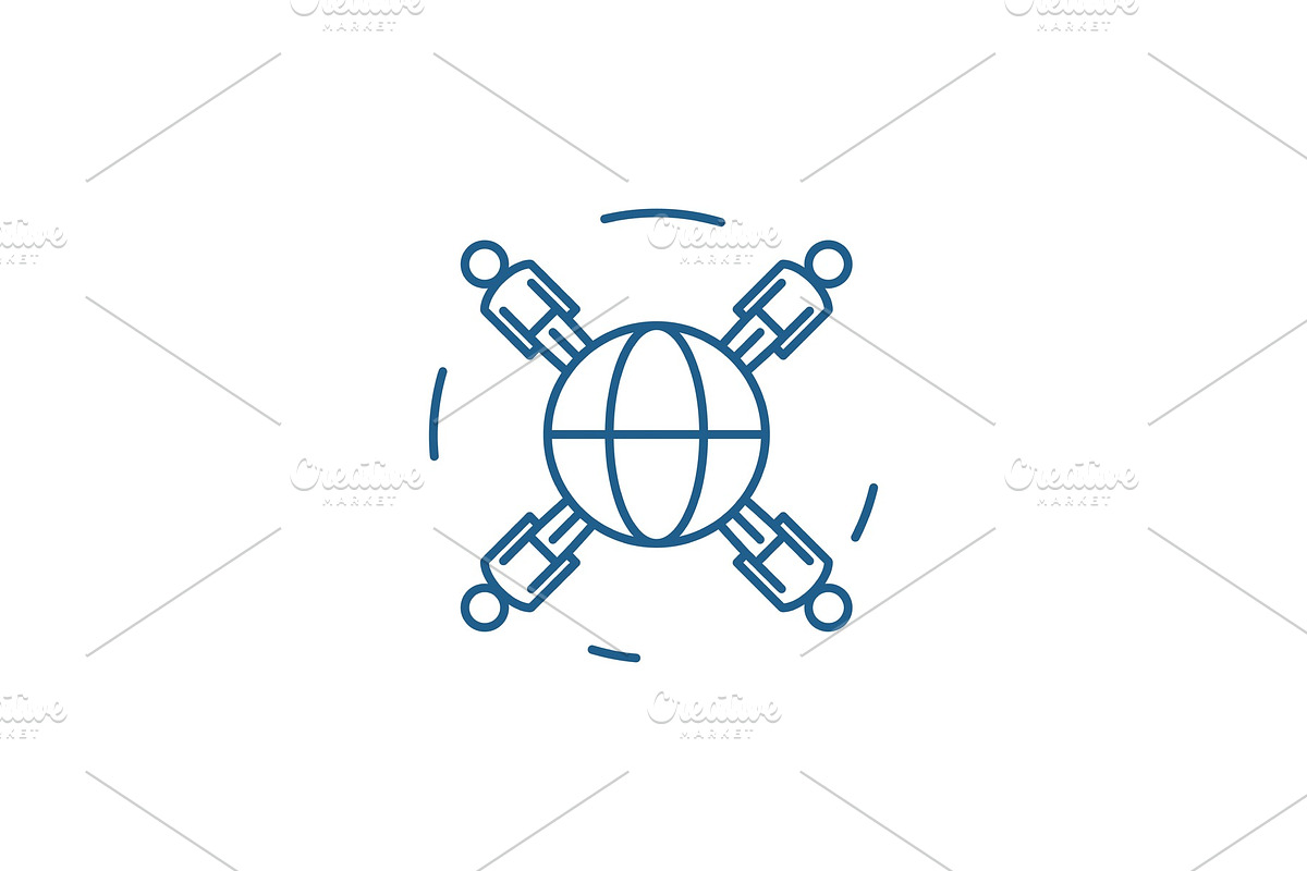 Global business networking line icon in Illustrations - product preview 8
