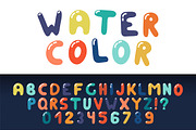 Colorful hand drawn english alphabet