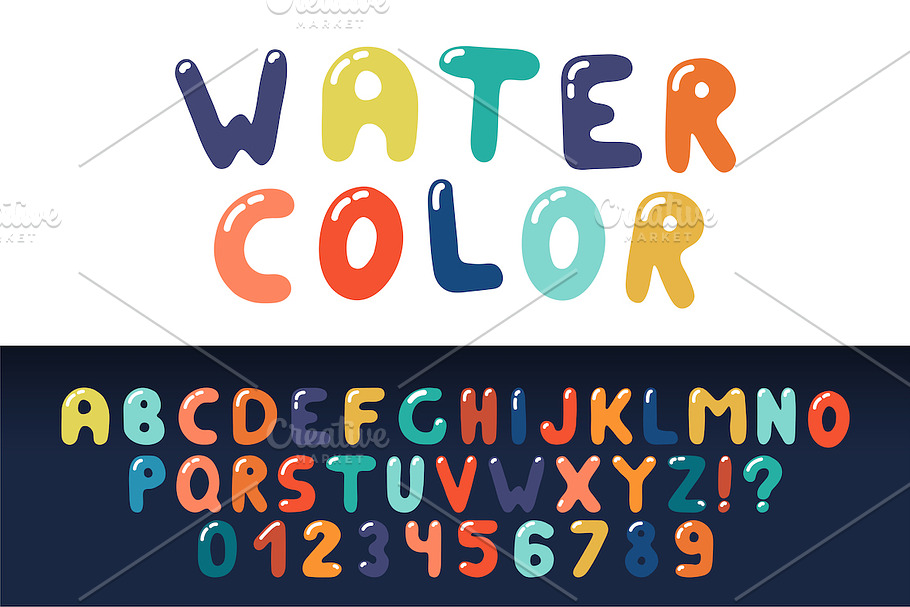Colorful hand drawn english alphabet in Symbol Fonts - product preview 8