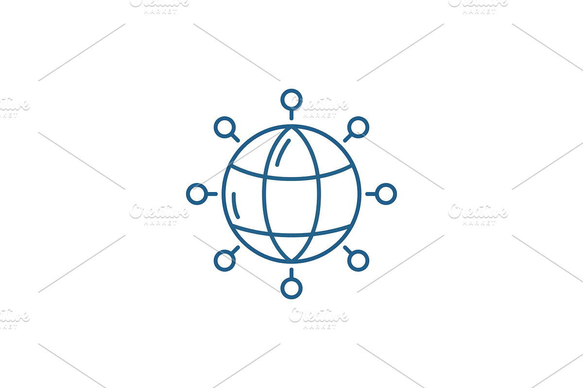 Global connections line icon concept in Illustrations - product preview 8