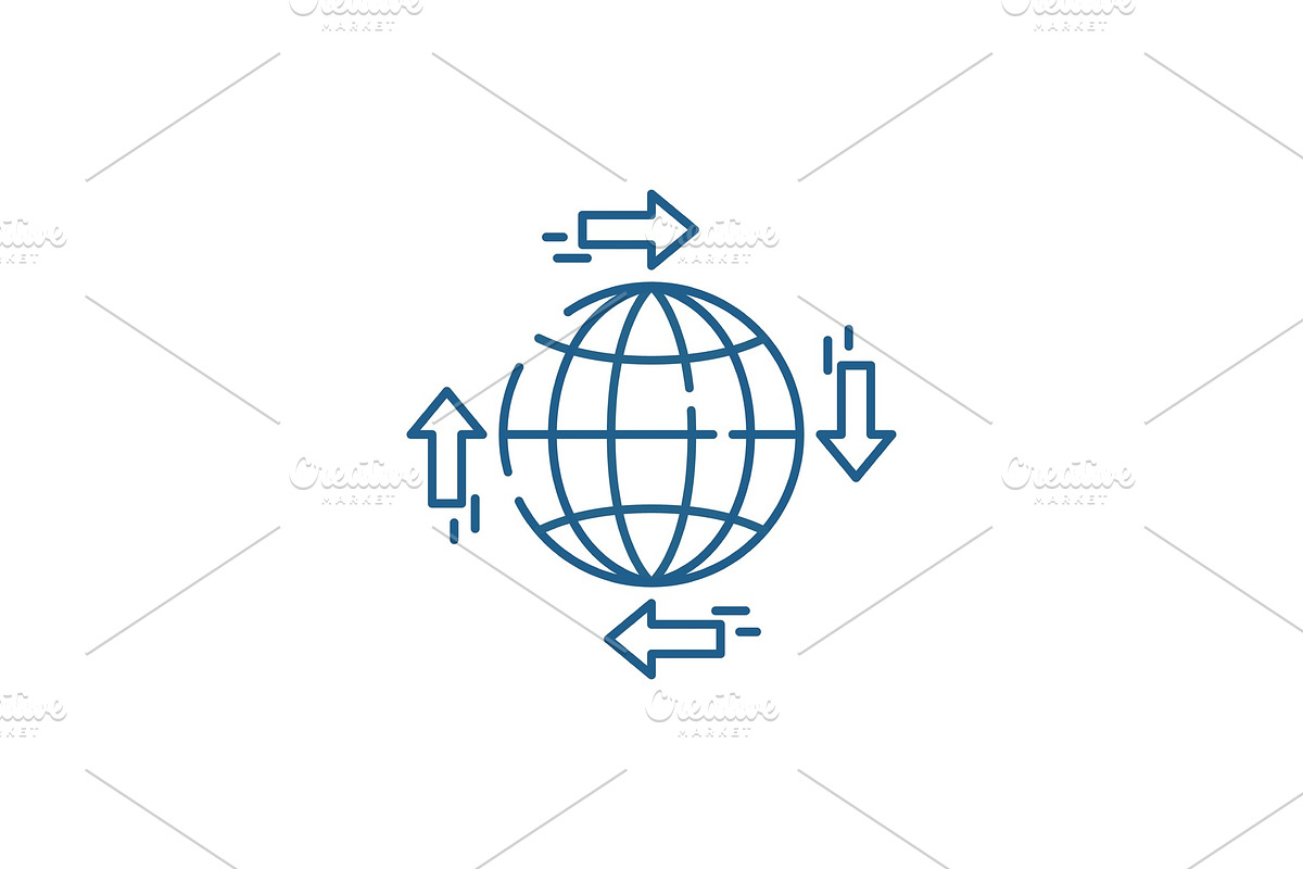 Global distribution line icon in Illustrations - product preview 8