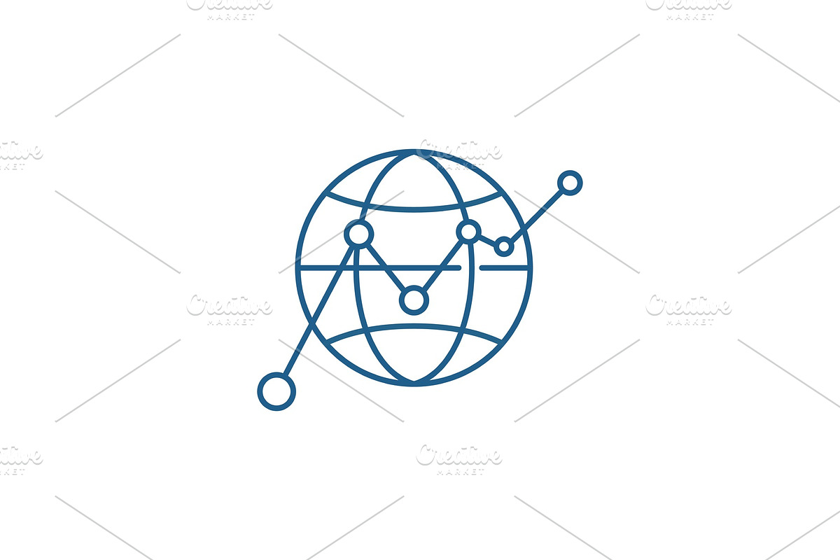 Global growth line icon concept in Illustrations - product preview 8