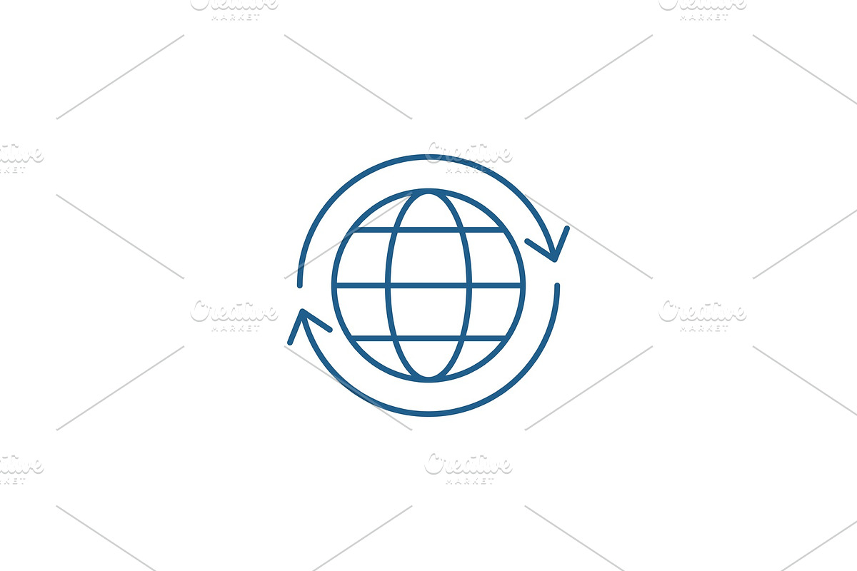 Global logistics line icon concept in Illustrations - product preview 8
