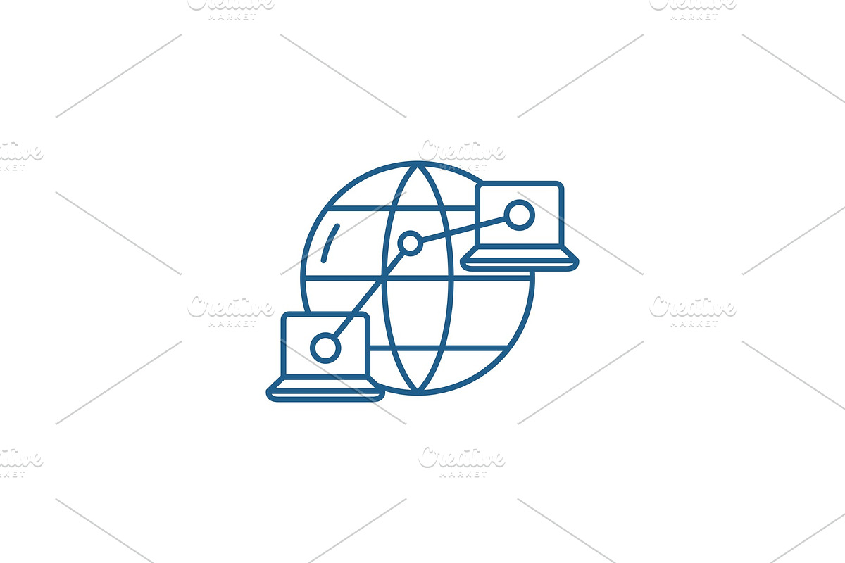 Global network line icon concept in Illustrations - product preview 8