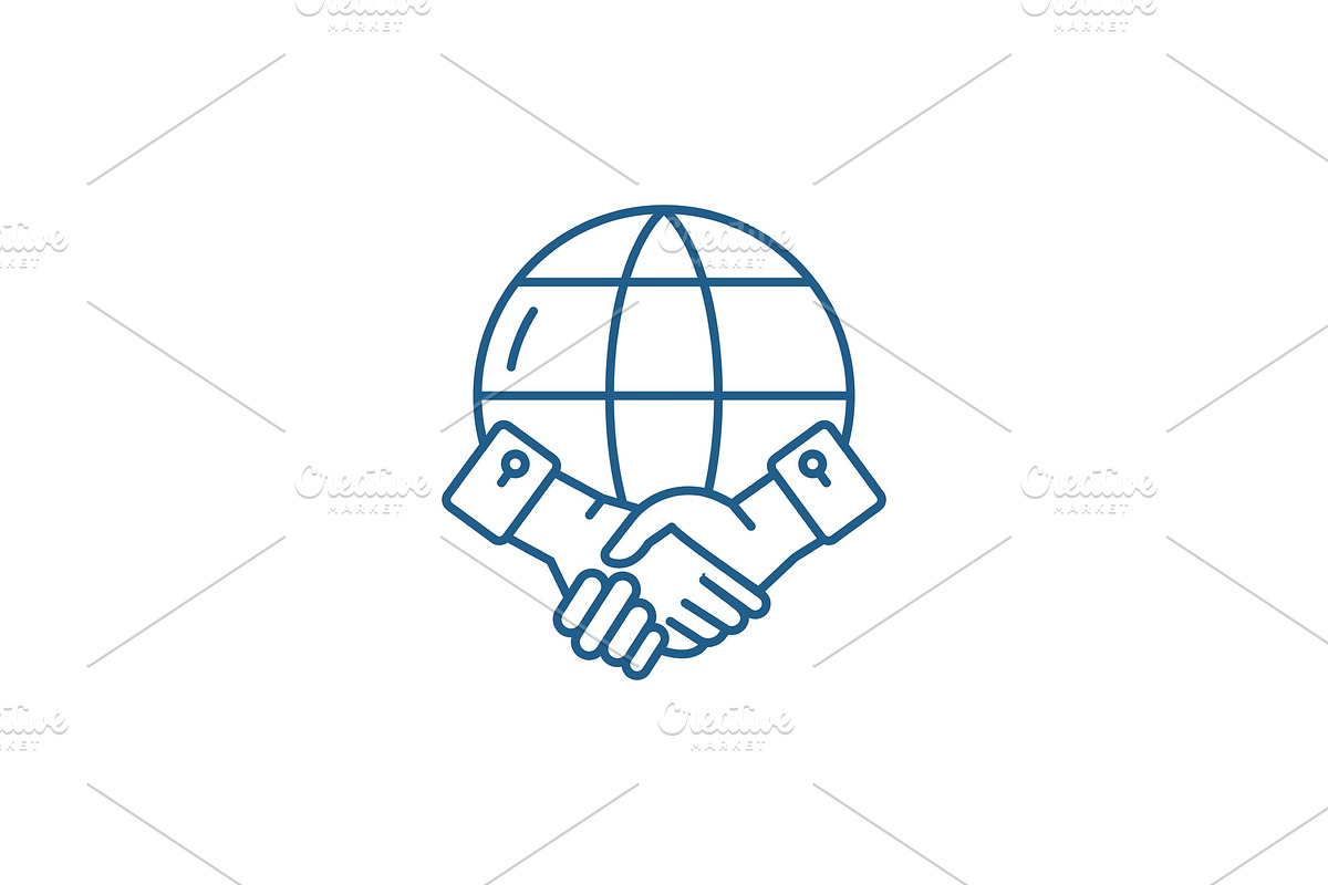 Global partnership line icon concept in Illustrations - product preview 8